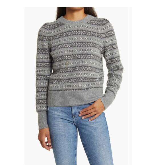 Faherty Highland Fair Isle Sweater Women's Gray Multi, size XL - Picture 1 of 7